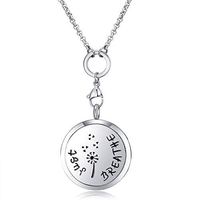 MESINYA Just Breathe (large) Aromatherapy/316L s.steel Essential Oils Diffuser Locket Necklace (Large 30mm)