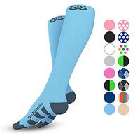 Go2Socks Compression Socks for Men Women Nurses Runners 20-30 mmHg Medical Stocking Athletic (CarolBlue, L)