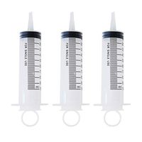 Bleiou 3 Pack 100ml Plastic Disposable Garden Syringe with Cap for Labs, Watering, Measuring