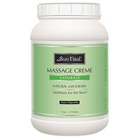 Bon Vital' Naturale Massage Crème, Professional Massage Therapy Cream with Natural Ingredients for an Earth-Friendly & Relaxing Massage, Full Body Daily Moisturizer for Smooth Skin, 1 Gallon Jar
