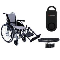 S-Ergo 125 Ergonomic Wheelchair | Seat Size 16" X 17" | Flip-Back Armrest | Upgraded to Elevating Legrests | Frame Color Silver & Free 130 dB Black Safety Alarm! + Black Belt!