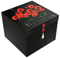 EZ Gift Box Lodi Poppies No Wrapping Paper Needed Pops Up in Seconds Gorgeous Glossy Shine 10x10x8 Includes Tissue Paper Greeting Card and Envelope - EZ Gift Box by EndlessArtUS