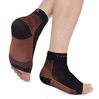 Thx4 Copper Compression Recovery Foot Sleeves for Men & Women, Copper Infused Plantar Fasciitis Socks for Arch Pain, Reduce Swelling & Heel Spurs, Ankle Sleeve with Arch Support-Small