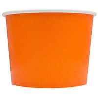 Orange Paper Ice Cream Cups - 16 oz Disposable Dessert Bowls - Comes in Many Colors - Frozen Dessert Supplies - 50 Count