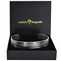 Magnetic Bracelet for Arthritis by Holistic Magnets Copper Bracelet for Pain Relief Health Bracelet Unisex Antique Silver Toned Gift Boxed (EKP)-Celtic Eternity Knot (L: Wrist 7.7-8.75 inch)