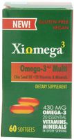 Xiomega3 chia oil softgels, omega3 + multivitamins, 60 Count