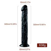 Beginner Ā'ňāl Horse Realistic Massager 13.39 Inch Black Huge Size Body Relax Massager Female Private Toy with Strong Suction Base Portable Ğ-Ŝpōŧ Toy