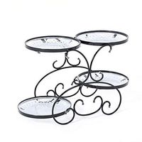 Home big wrist Snack Tray, Melon Storage Tray, Multi-Layer Candy Box Decorative hotel retro soup bowl (Color : Black)