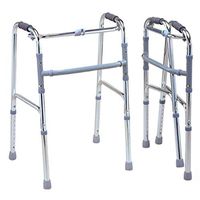 RANRANHOME Lightweight Aluminum Folding Walker, Handrail Assist Grab, Height Adjustable for Adult Seniors, Weight :2.4 Kg
