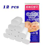 12 Rolls Toilet Paper 3-Ply Soft Tissues Paper,Solid Roll Paper,100% Natural Wood Pulp Toilet Paper Bath Tissues Paper Towels Tissue,White Primary Color (white-w, 12 Rolls)