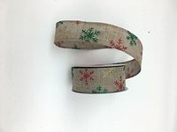 Celebrate IT- Christmas- Snowflake- Linen Ribbon 1.5 in x 25ft