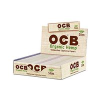 OCB Organic Hemp Unbleached Rolling Papers Slim UNFLAVORED Flavor Pack of 24
