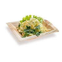 Palm Leaf Bowl, Square Palm Leaf Bowl - Palm Salad Bowl, Organic Biodegradable Leaf Bowl - 7 Inch, 12 Ounce - 100ct Box - Restaurantware