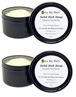 Olive My Skin Lemon Verbena Solid Dish Soap – Replaces Liquid Dish Soap - Eco-Friendly, Recyclable, Septic Safe - Olive Oil Based, Artisan Made, Small Batch 8 oz. (8 Ounce (2 Pack))
