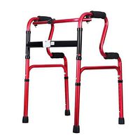 BNSDMM rollator Walker with seat Walker - One-Button Folding Height-Adjustable Lightweight Aluminum Alloy Walking Frame for The Elderly Standing-Type Walker Folding Walker Old Man Walke