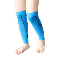 uxcell 1 Pair Size L Blue Calf Compression Sleeve Sport Running Shin Muscle Guard Support Brace Wrap Socks