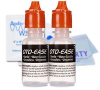 OTO-Ease Custom Earmold Lubricant (2 Pack / 0.5oz Bottle) - Lubricate Ear Plugs, Hearing Aids, Earmolds and Other Earpieces - Includes AudioWipes Cleaning Towelettes and Liberty Micorfiber Cloth