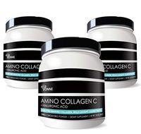 (3-Pack) Amino Collagen C - Collagen Powder (180 Scoops) - Marine Collagen Peptides + Hyaluronic Acid. No Sugar. No Odor. Non GMO. USA. for Hair, Skin, Nails, Joints, Gut Health.
