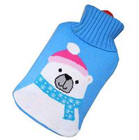 Safe PVC Hot Water Bottle with Detachable Knitted Fabric Cover Hot Therapies 1.8 Litre(Bear)