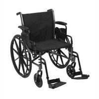 Lightweight 20" Wheelchair, Black, Detachable Flip Back Desk Arm, Swing Away Foot Rest, 300 Lb. Capacity