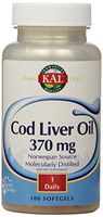 KAL Cod Liver Oil Softgels, 370 mg, 100 Count