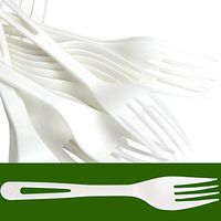 Biodegradable Forks Made From Non-GMO Plant-Based Plastic 100 Pack. Sturdy Utensils are Certified Compostable, Disposable, Eco-Friendly Cutlery With No Wood Taste. Safe for Hot and Cold Foods!