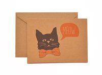 Polka Dot Bowtie Cat Stationery Note Card Set