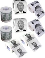 Stonecock 8 Rolls Donald Trump Benjamin Franklin Hillary Clinton Toilet Paper 4 Different Pictures - 250 Sheets per Roll - Shouting Face & Kiss, Greenback, Funny Open Mouth, Each Two