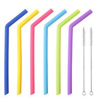 Silicone Straws Reusable BPA Free with 2 pcs Cleaning Brushes for Drinking Smoothie Yeti/Ozark/Rtic Tumblers 30 and 20 oz, 6 Colors