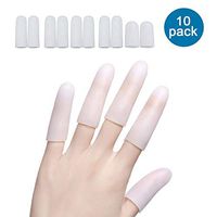 Gel Finger Cots, 10 Pack Finger Protector for Women and Men,Soft and Stretchable Material Gel Finger Caps,Great for Trigger Finger,Hand Eczema, Finger Cracking