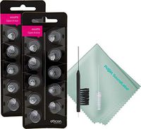 Oticon Minifit Open 8mm Dome Piece Bundled with Puget SoundLabs Hearing Aid Cleaning Brush, Vent Cleaning Tool, and Microfiber Cleaning Cloth (2 Packs) (20 Domes)