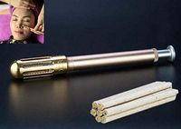 WellieSTR Pure Brass Mini Healing Stick Moxa Stick Holder Healing Therapy Moxibustion Stick Holer for Face + 5pcs 5mm Mini Moxa Rolls