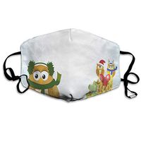 Christmas Owl In Santa Hat Vintage Dust Mouth Mask Reusable Anti-Dust Face Mask Adjustable Earloop Skin Protection