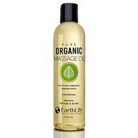 EARTHLITE Pure Organic Massage Oil - NEW 2019 - Chemical Free, 100% Certified Organic, Finest Quality for Therapists & Clients, Unscented, 8 oz, Gray