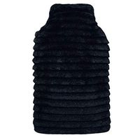 YUN Striped Black Jacket Explosion-Proof Thick PVC Water Injection Hot Water Bottle