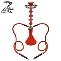 Zebra Smoke Series: 21" 2 Hose Medium Jewel (A1) Hookah Complete Set Complete Set (Red)