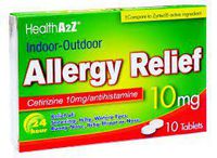 HealthA2Z Allergy Relief, All Day Allergy, Cetirizine HCL 10mg, Compare to Zyrtec Active Ingredient, 24 Packs of 10 Tablets(240 Tablets Total), Value Package