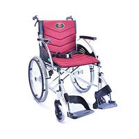 LS Wheelchair, Aluminum Alloy Elderly Disabled Hand Push Wheelchair, Lightweight Folding Portable Travel (Color : A)