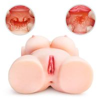 LEIONA Realistic Masturabation Cup Toys Lifelike Mouth&Vigina Premium for Women,100% Medical Grade Silicone,Warm Mugs -Trainer Sleeves Stroker with 2 Love Doles,T-Shirt