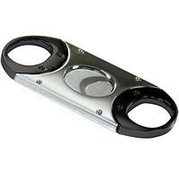 Prestige Import Group - Polished with Rivets Guillotine Cigar Cutter - Cuts up to 56 Ring Gauge - Color: Gun Metal & Chrome
