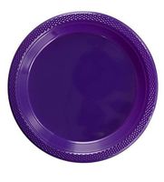 Exquisite Plastic Dessert/Salad Plates - Solid Color Disposable Plates - 100 Count (10 Inch, Purple)