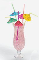 48 Colorful Tropical Umbrella Parasol Straws