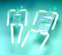 Dispoz-A-Bag Leg Bags w/Flip-Flo Valve: Size - Large (32 oz.), w/ 4.5" drain tubing, , 2 latex straps