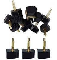 6 Pairs(12PCS) Black Women Lady Girls U Shaped Heel Cap Cover Shoe Replacement Heels Tips Replacement Dowels for High Heel Shoes (Thick Pins 3mm, 10mm x 10mm)