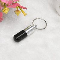 Glumes 1PCS Mini Aluminum Keychain Pill Fob Holder, Waterproof Single Pill Case Box, Little Daily Pill Bottle for Old Man Kids Mather