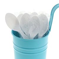 AmerCare Medium-Heavy Weight White Polystyrene Teaspoons, Individually Wrapped, Case of 1000