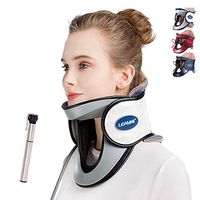 LEAMAI Newest Cervical Neck Traction Device - Adjustable Inflatable Neck Stretcher Collar for Home Traction Spine Alignment -(C03,White)