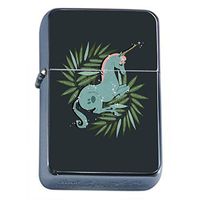 Glitter Unicorn Flip Top Dual Torch Em1 Smoking Cigarette Silver Refillable Dual Flame