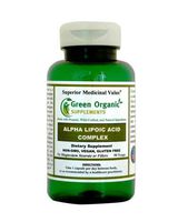 Green Organic Supplements' Alpha Lipoic Acid Complex, ALA, 90 VCaps Alpha Lipoic Acid Capsules