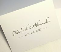 50 Personalized Wedding Thank You Note Cards Stationery with Matching Envelopes. Folding Cards Custom Printed with Bride and Groom's Names Plus Wedding Date If Desired. Many Font Color Choices!
